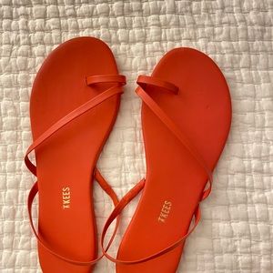 TKEES sandals in size 11 - never worn. In black and red
